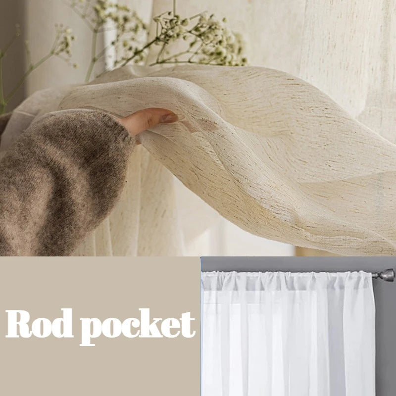 Modern Cotton-Linen Sheer Curtain