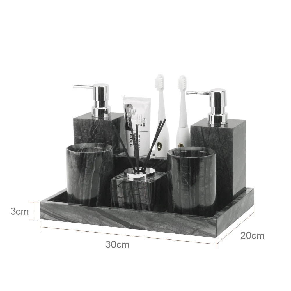 Black Marble Bathroom Set