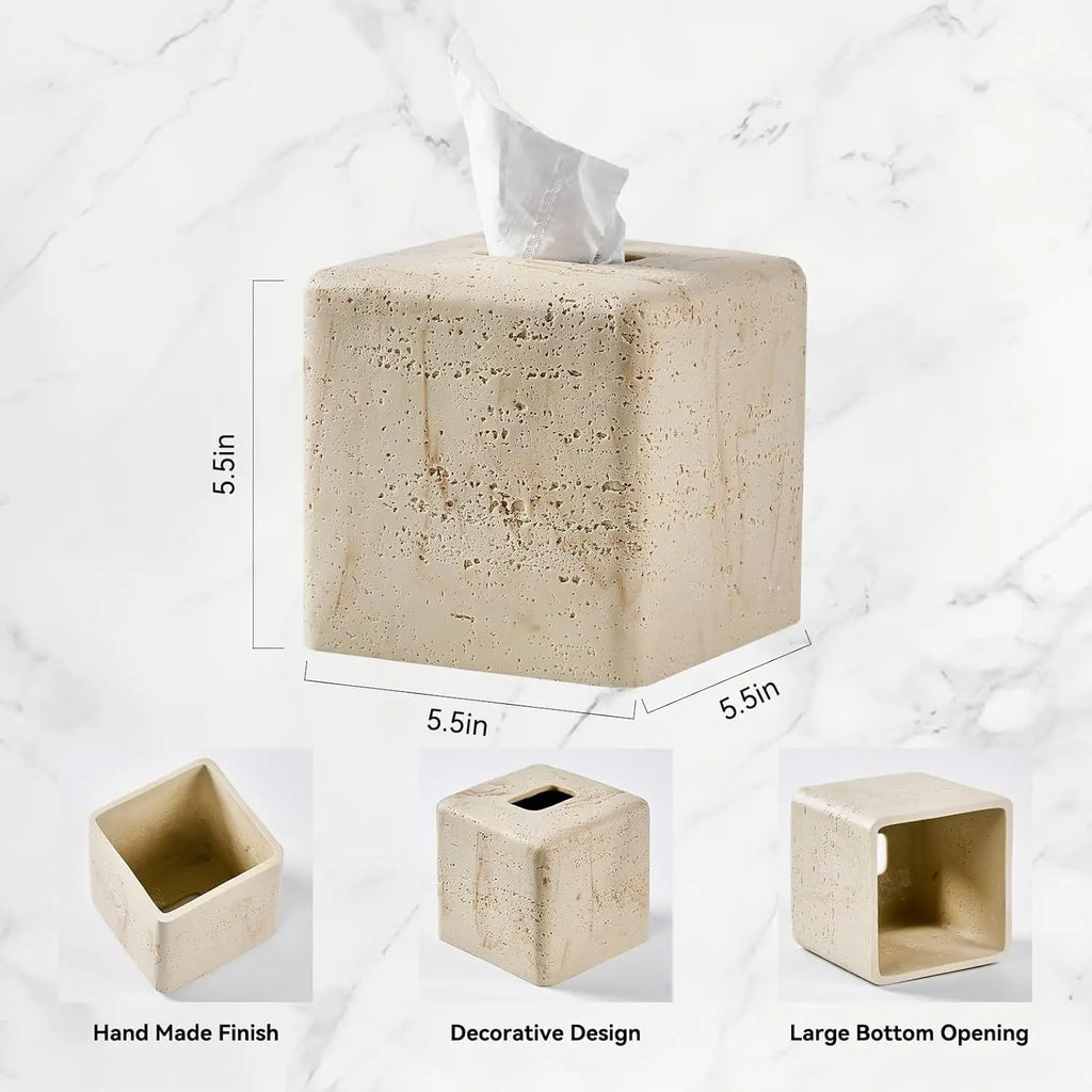 Travertine Tissue Box Cover