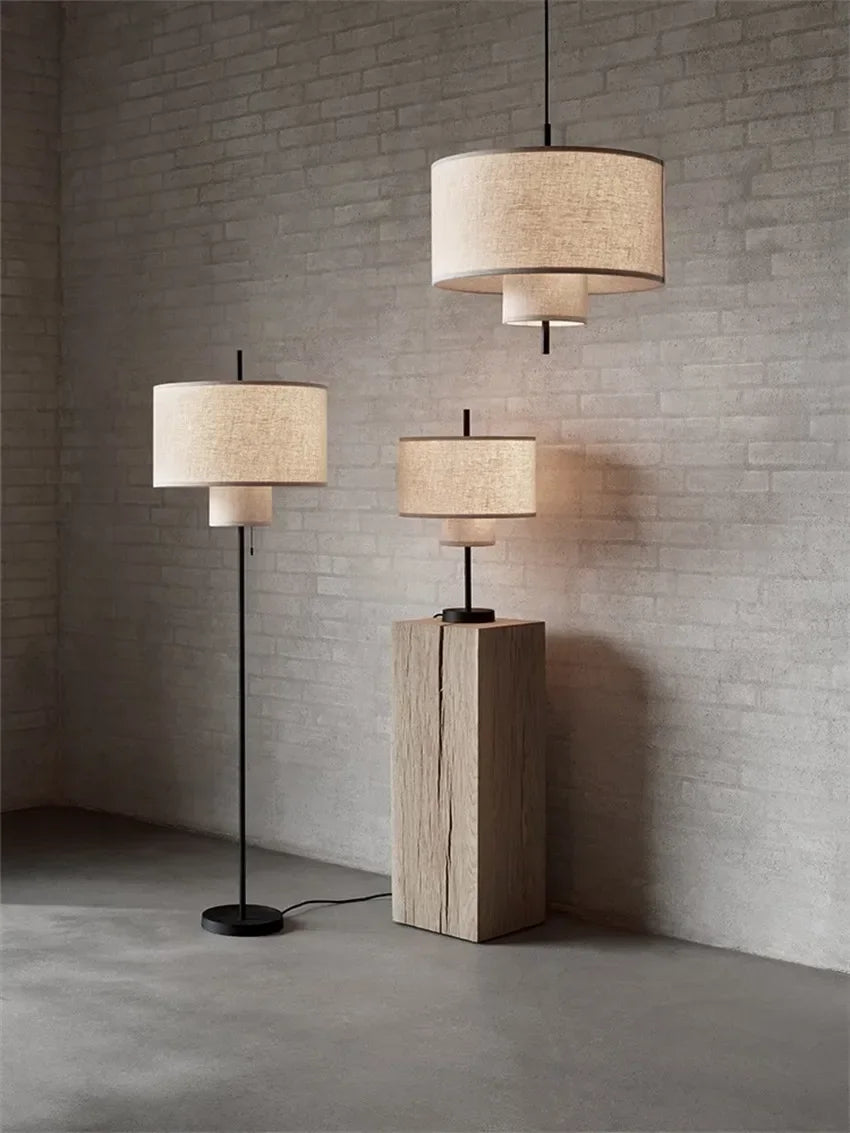 Wabi-Sabi Fabric Arc Pendant Lamp