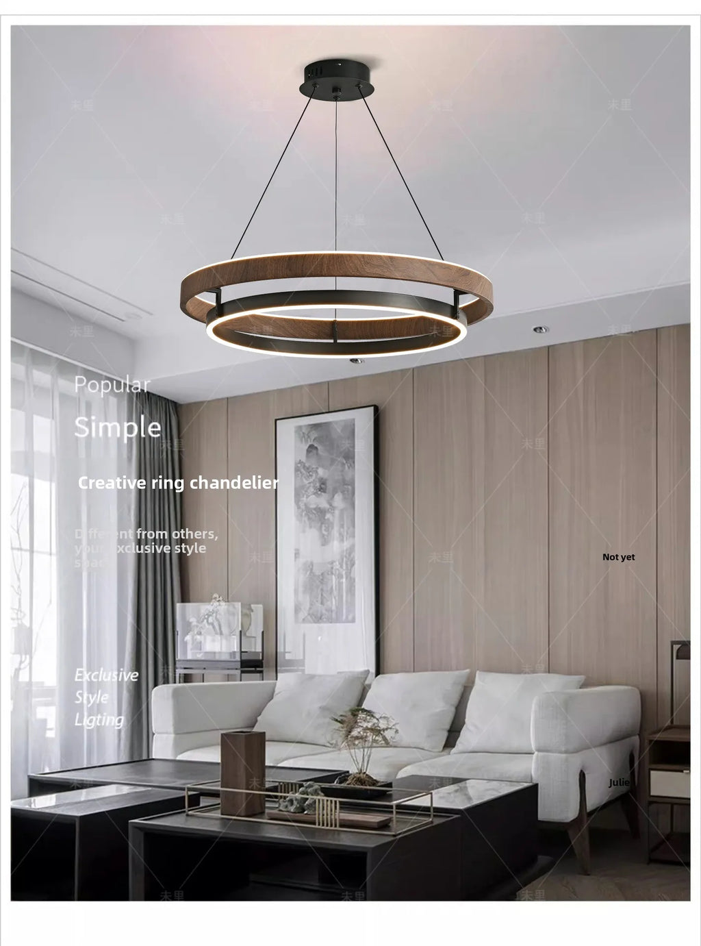 Wabi-Sabi Wood Pendant Chandelier
