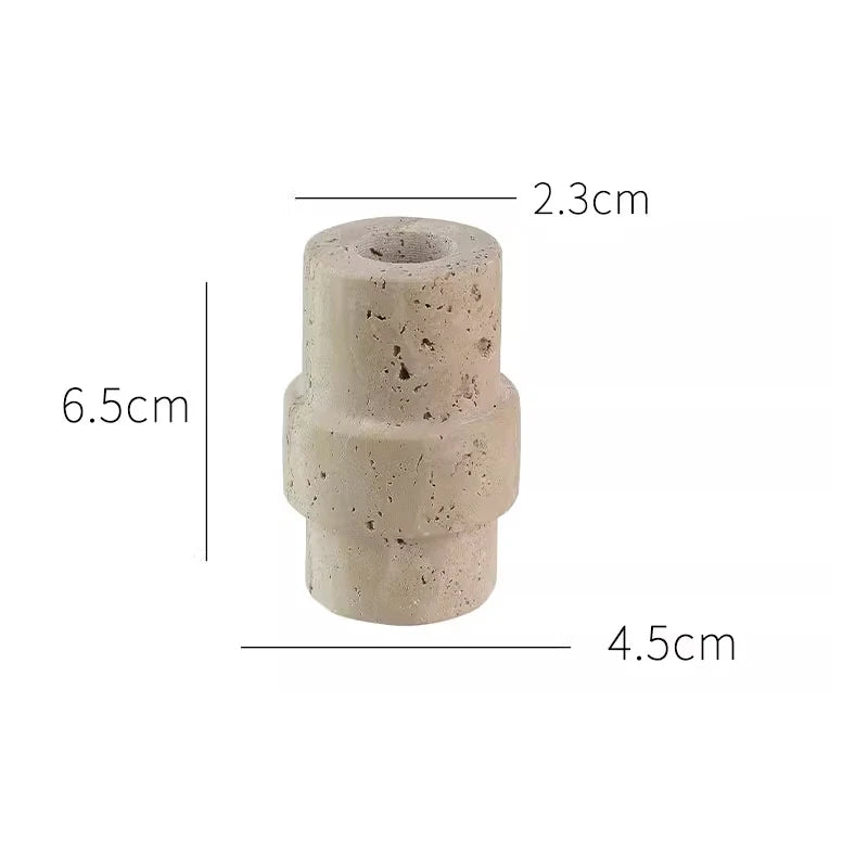 Vintage Travertine Candle Holder