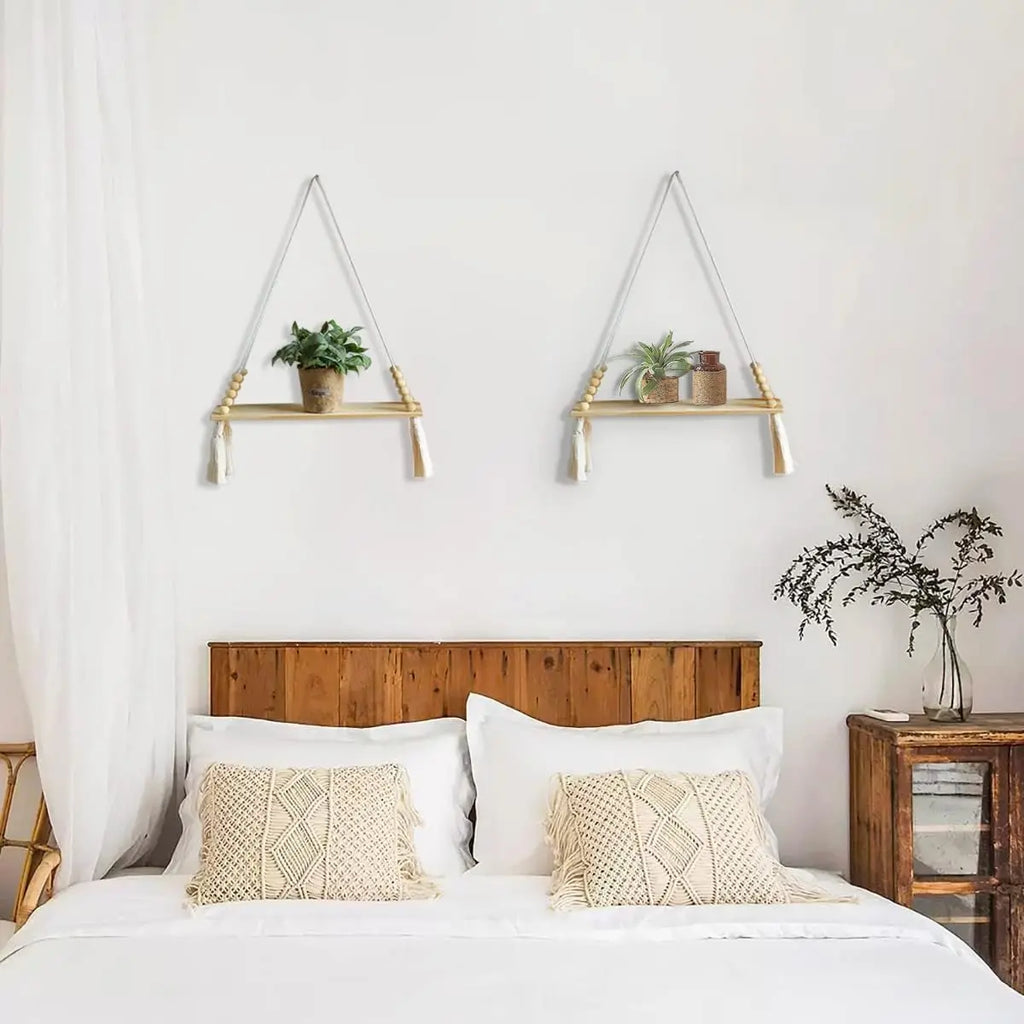 Macramé Hanging Wall Shelf