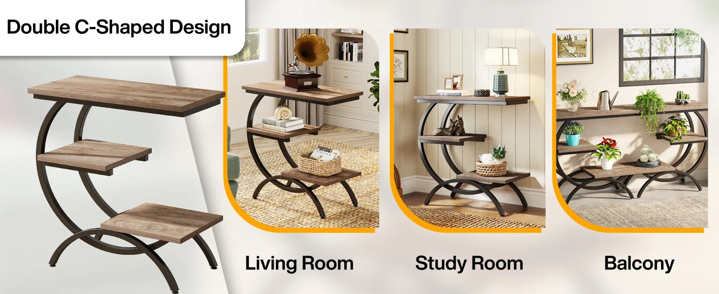 C-Shaped Sofa Side Table