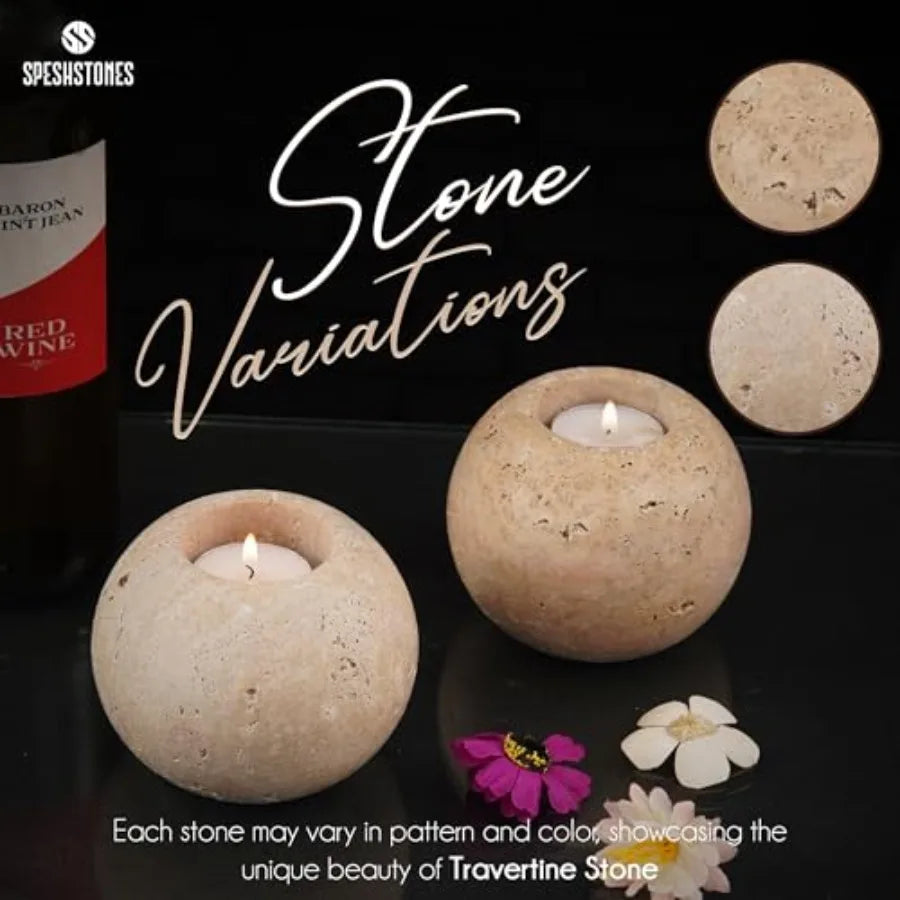 Travertine Tealight Holder (Set)