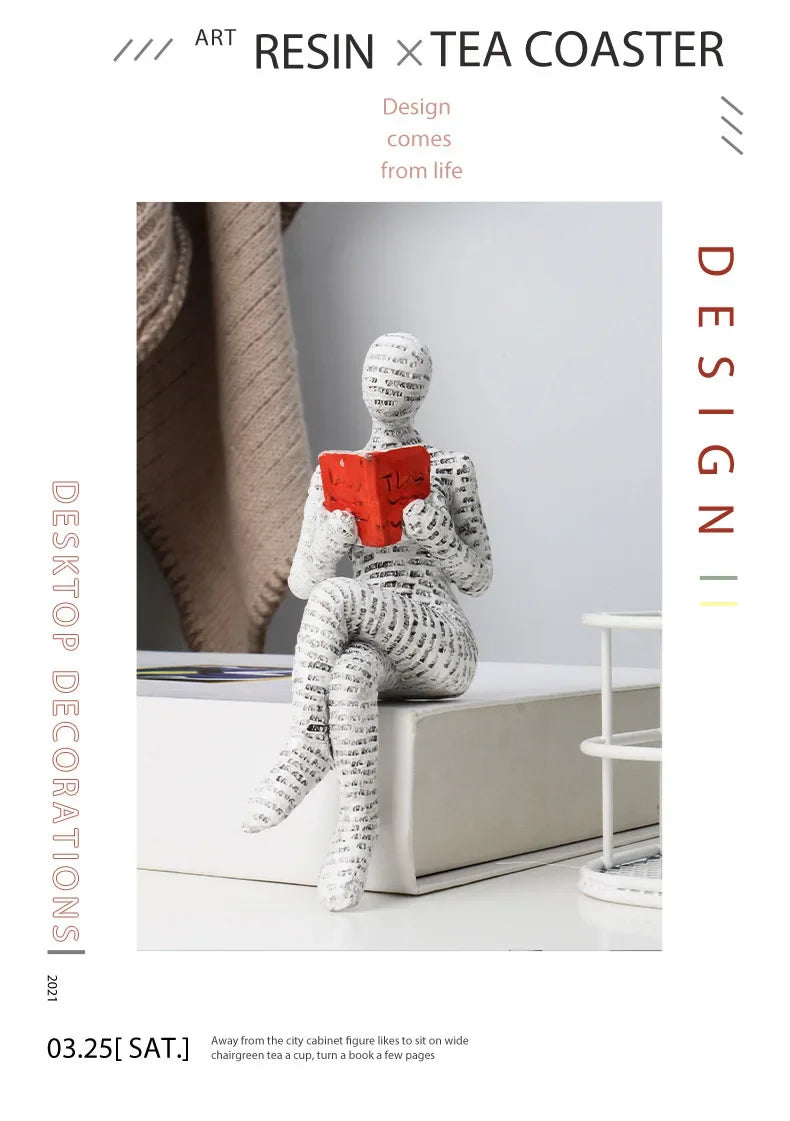 Abstract Reading Figurine