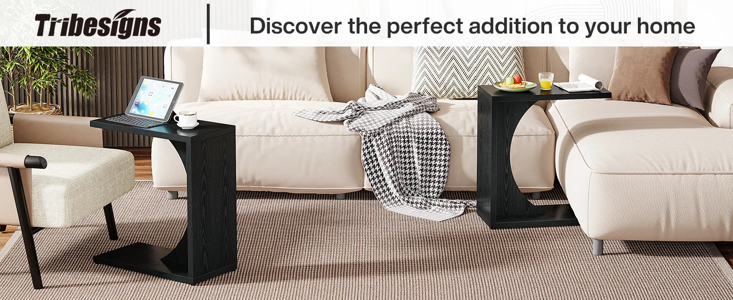 C-Shaped Sofa Side Table