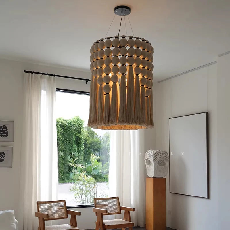 Wabi-Sabi Hemp Rope Pendant Chandelier