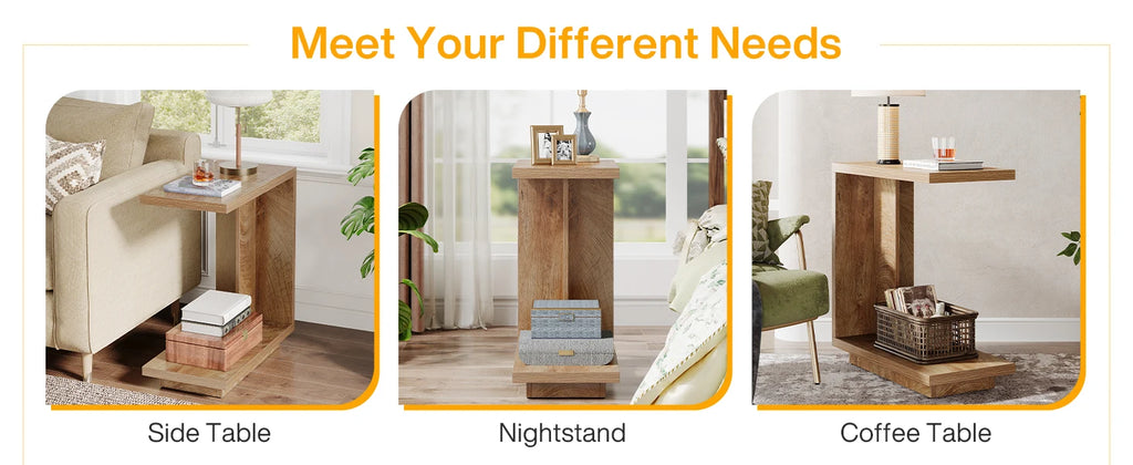 C-Shaped Sofa Side Table