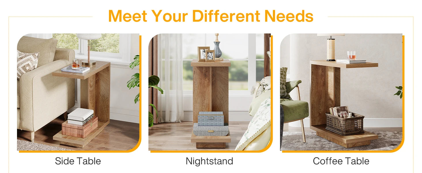 C-Shaped Sofa Side Table