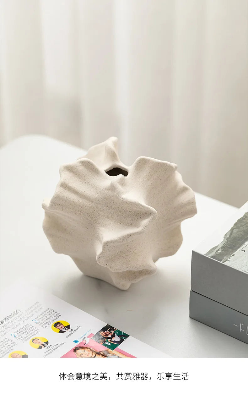 Wavy Petal Ceramic Vase