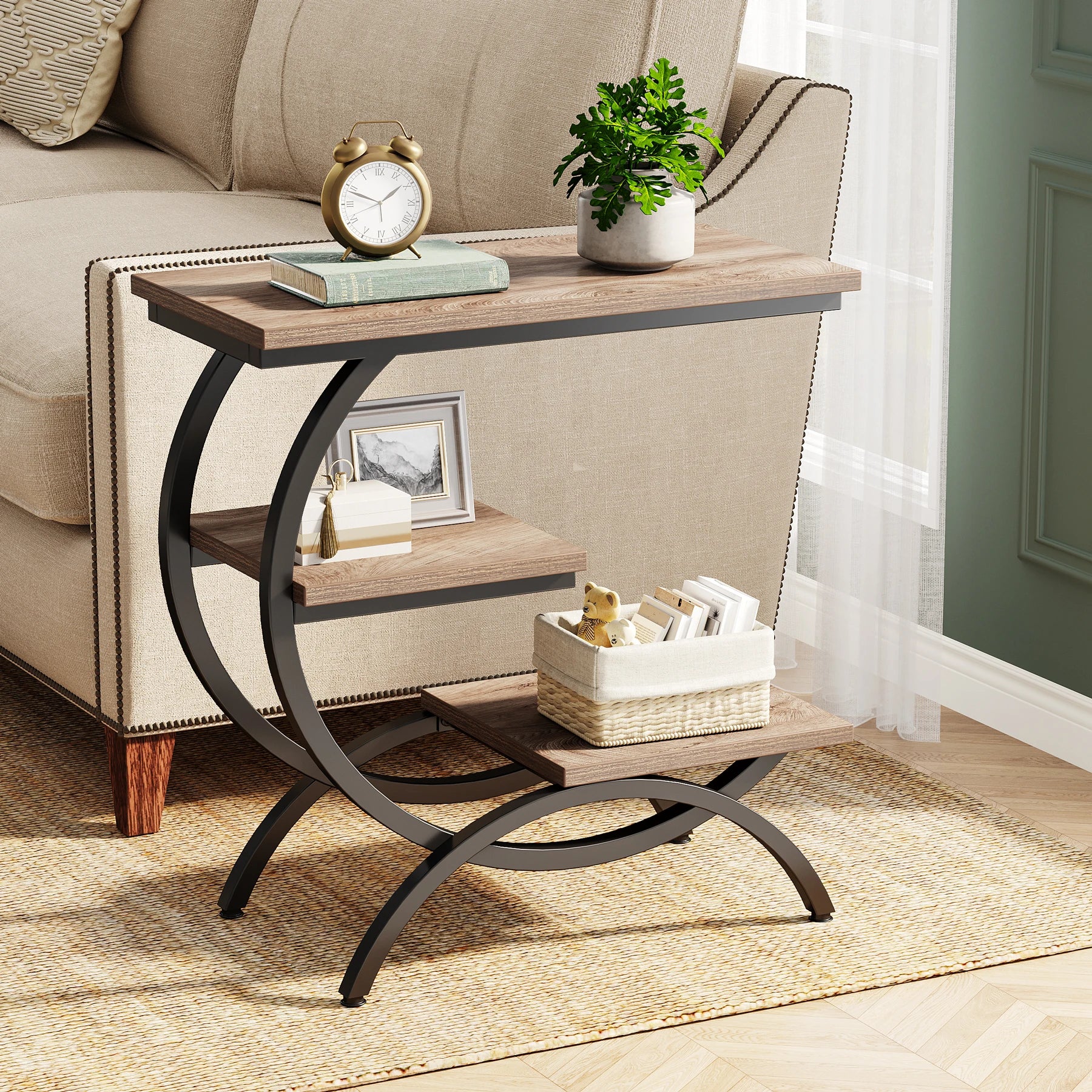 C-Shaped Sofa Side Table