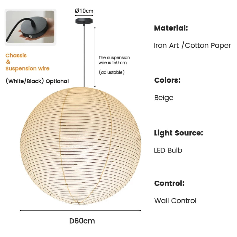 Wabi-Sabi Paper Pendant Chandelier