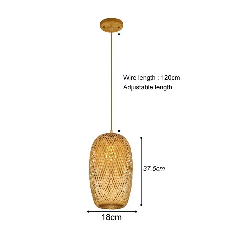 Retro Rattan Pendant Chandelier