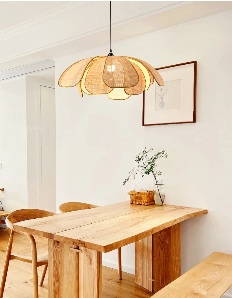 Nordic Rattan Pendant Chandelier