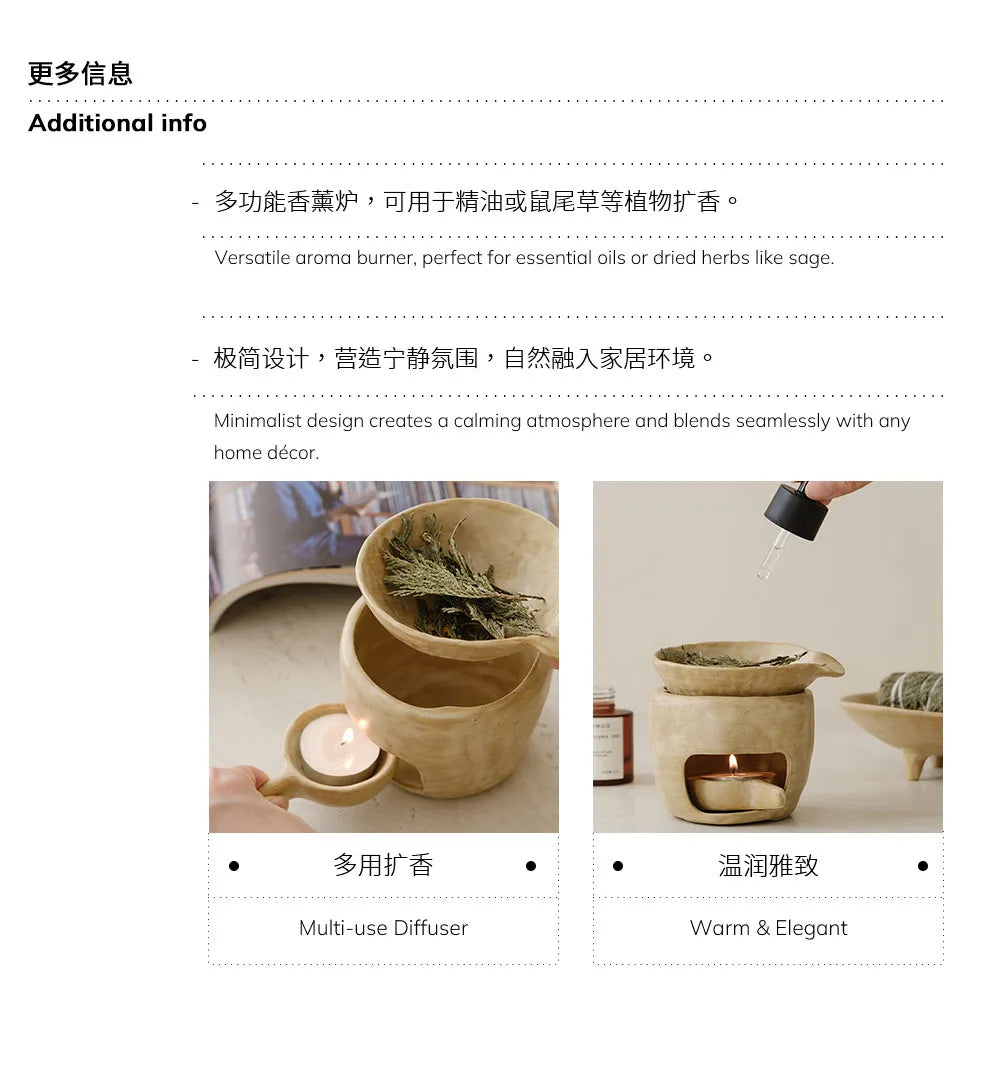 Wabi-Sabi Ceramic Incense Burner