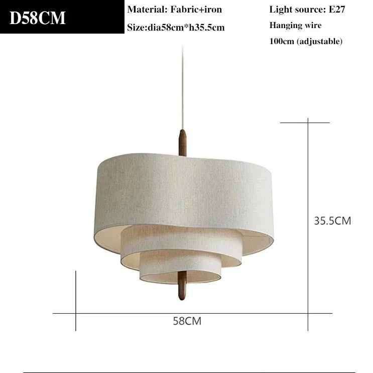 Wabi-Sabi Fabric Pendant Chandelier