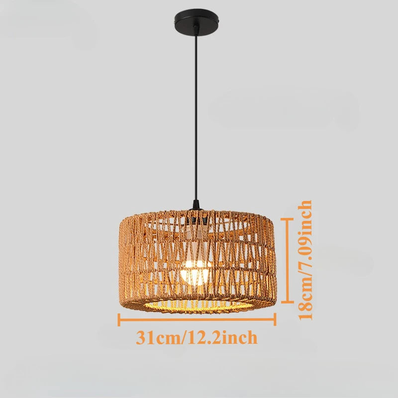 Retro Rattan Pendant Chandelier