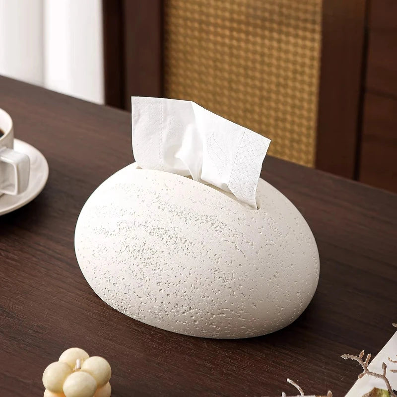 Art Deco Travertine Tissue Box