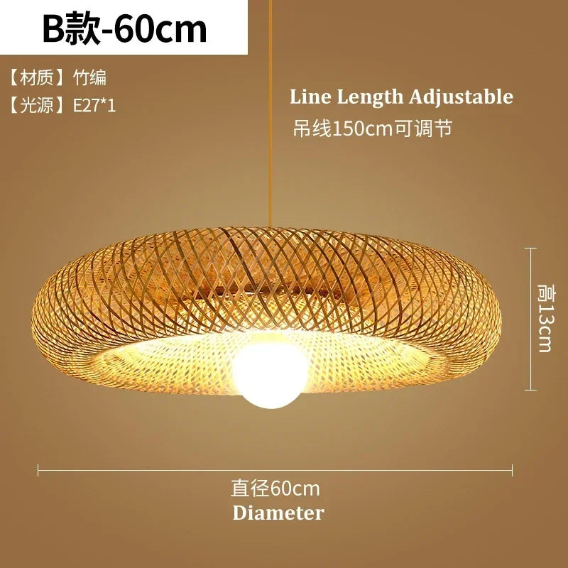 Retro Rattan Pendant Chandelier