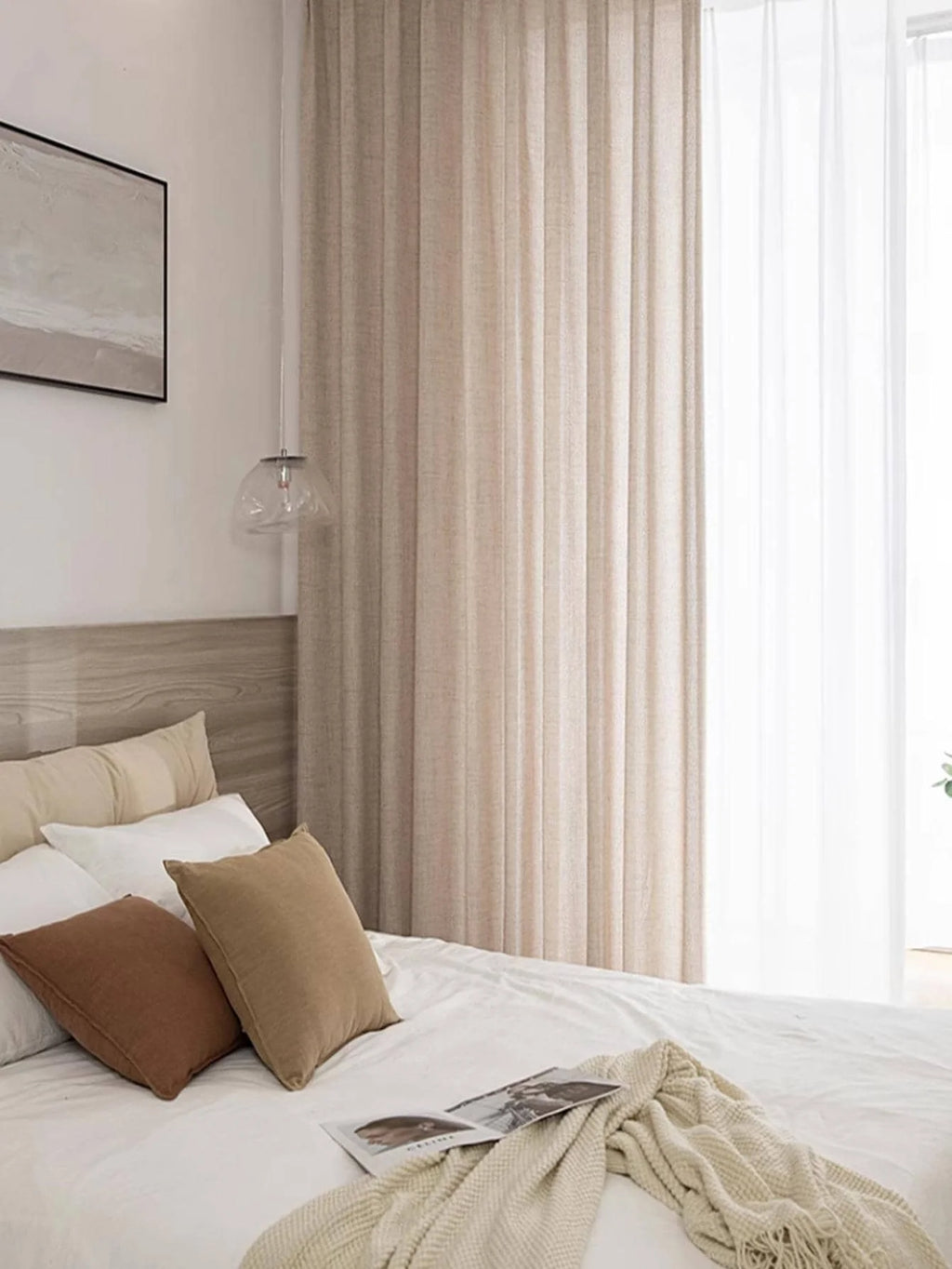 Japanese Cotton-Linen Semi-Sheer Curtains