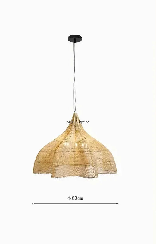 Wabi-Sabi Rattan Pendant Chandelier