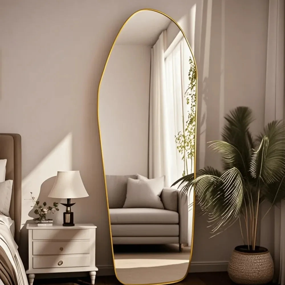Irregular Gold Full-Length Wall Mirror