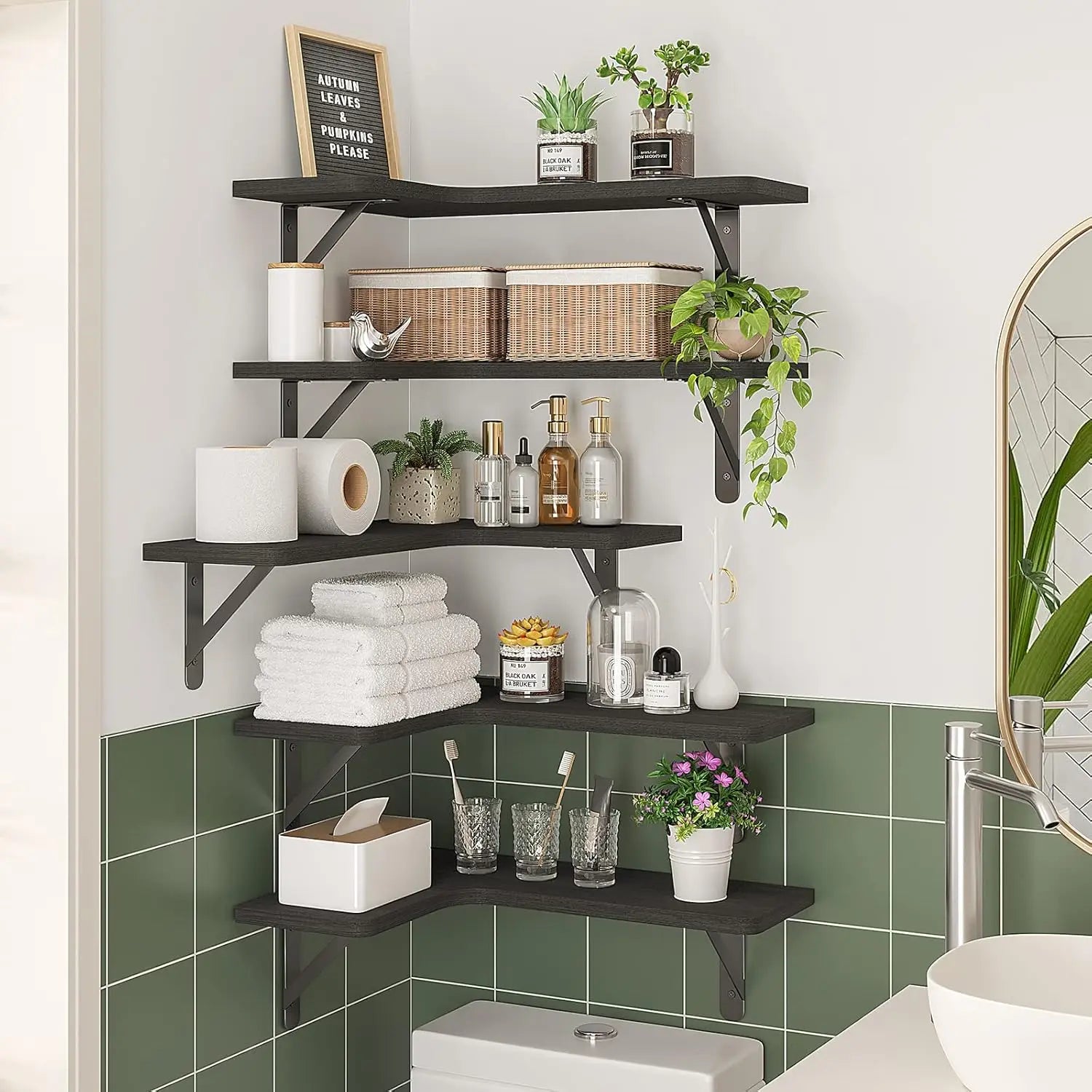 Floating Corner Wall Shelf