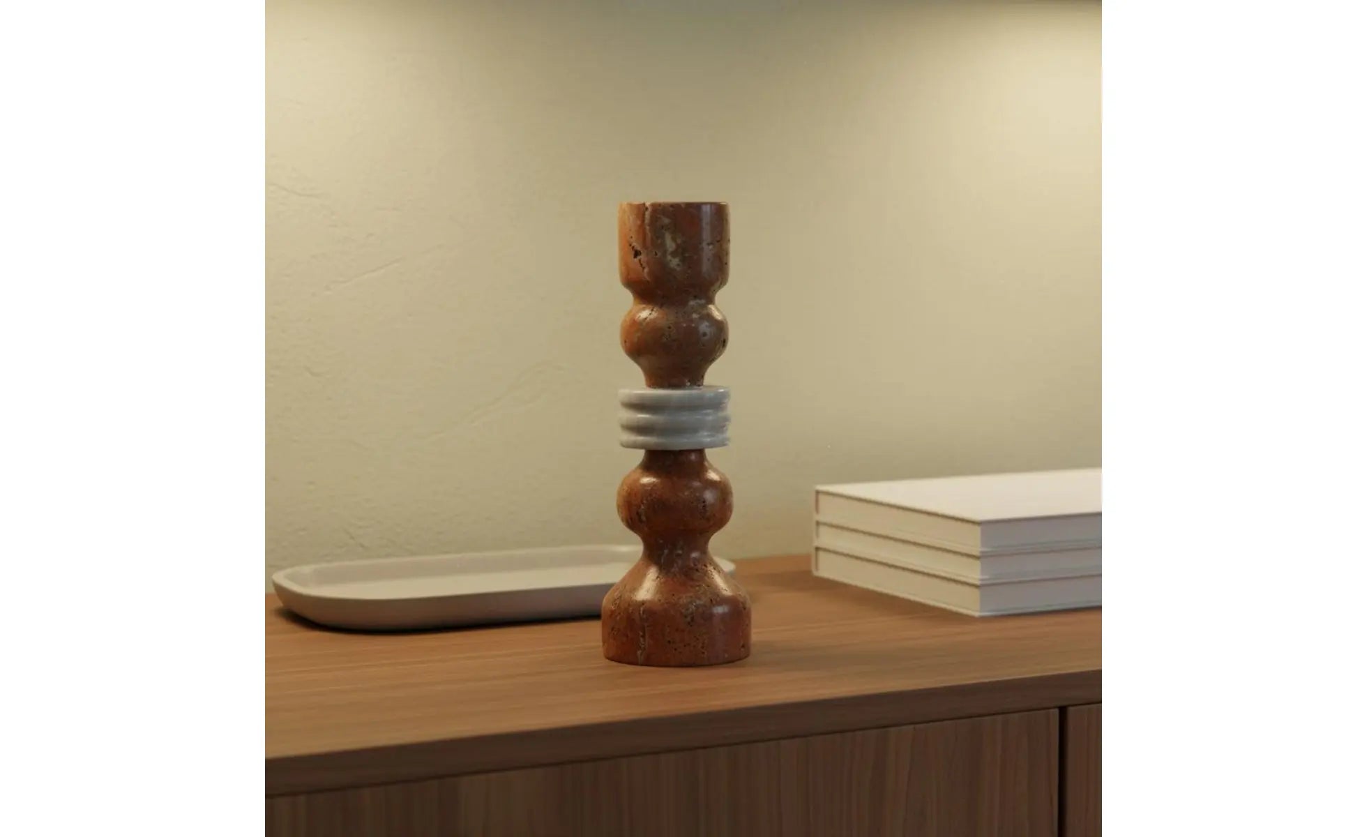 Travertine Candlestick