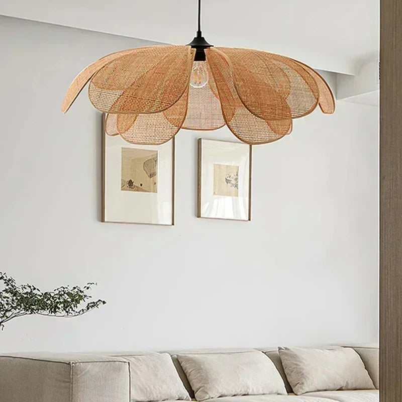 Japanese Rattan Pendant Chandelier