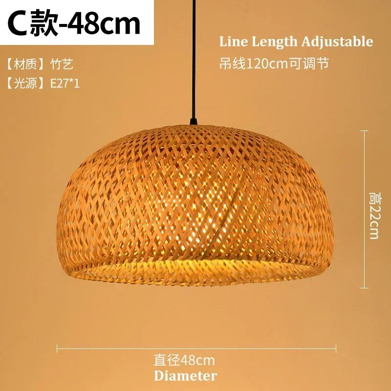 Retro Rattan Pendant Chandelier