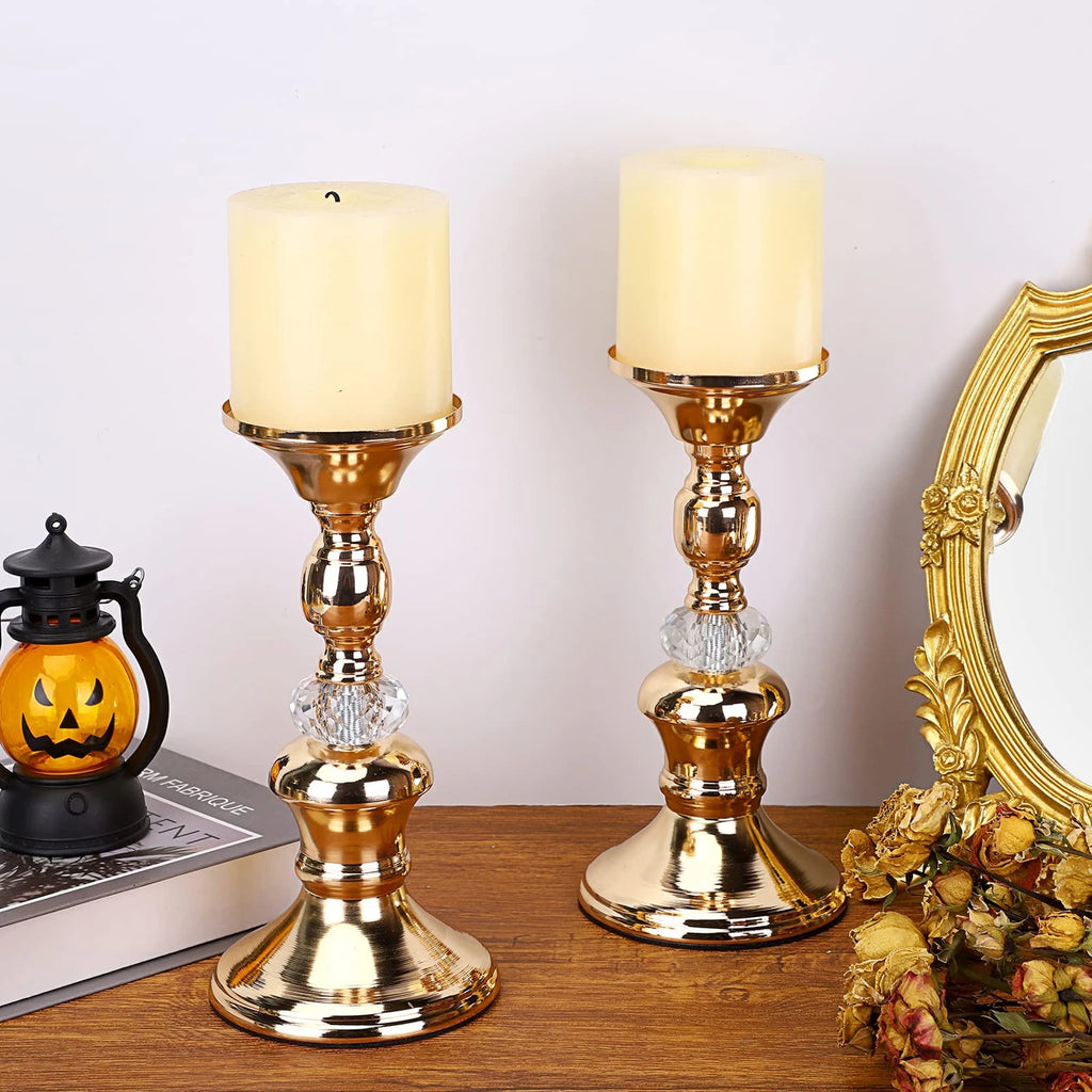 Crystal Pillar Candle Holder
