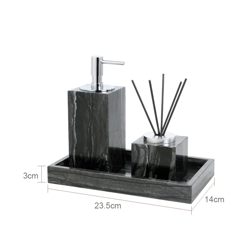 Black Marble Bathroom Set