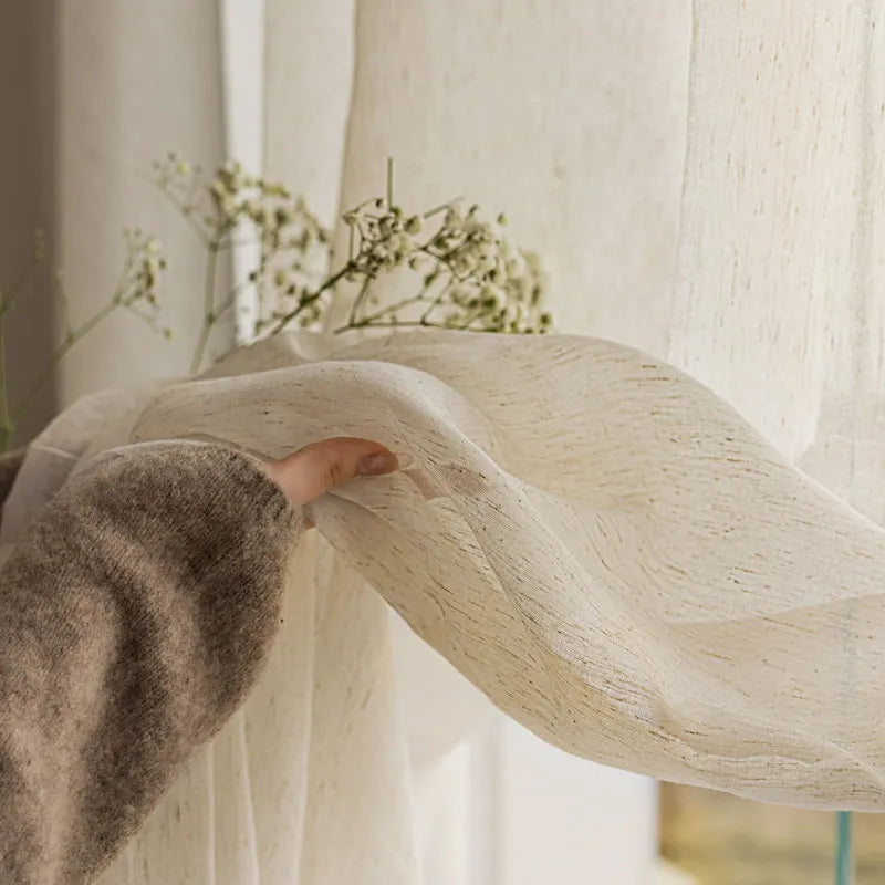 Modern Cotton-Linen Sheer Curtain