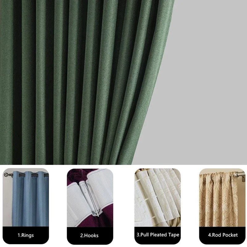 Modern Cotton-Linen Blackout Curtains, 310cm