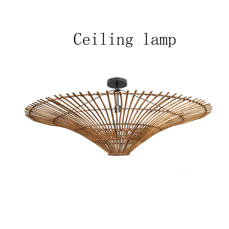Retro Rattan Pendant Chandelier