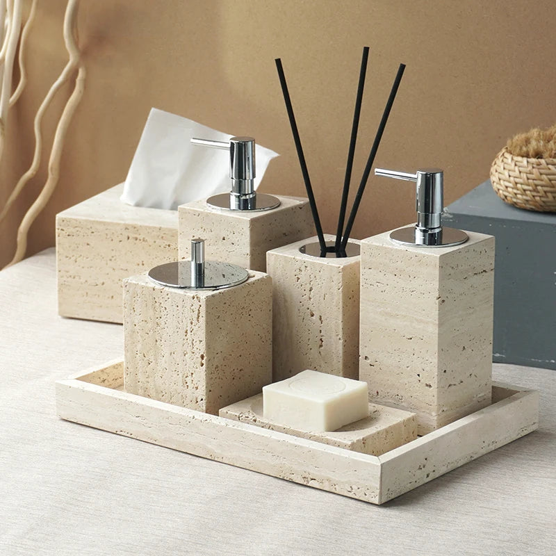 Travertine Bathroom Set