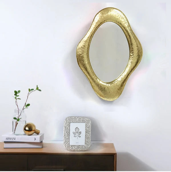 Farmhouse Irregular Gold Wall Mirror