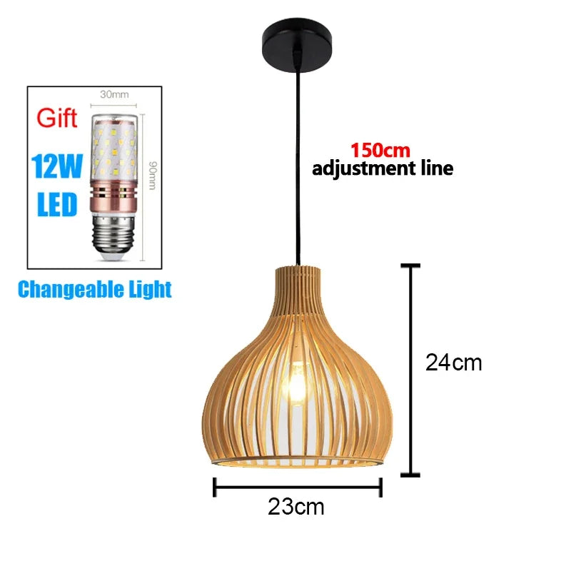 Retro Rattan Pendant Chandelier