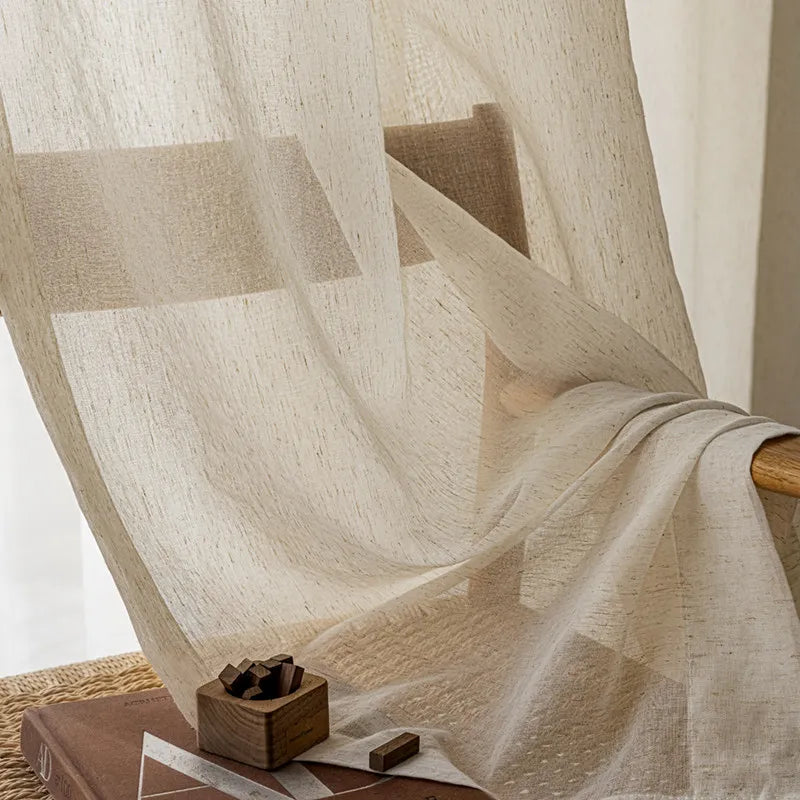 Modern Cotton-Linen Sheer Curtain