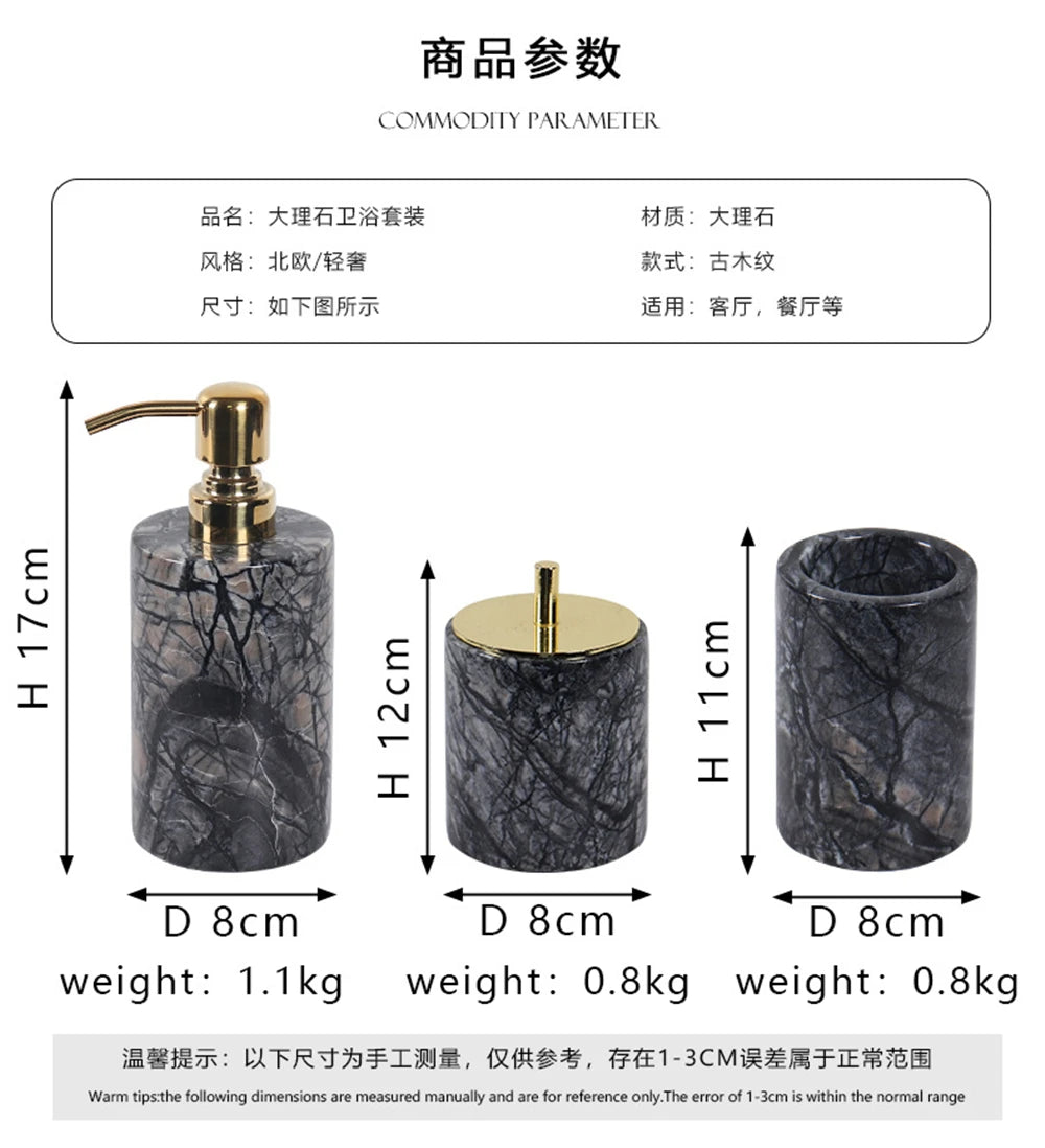 Grey Marble Bathroom Set