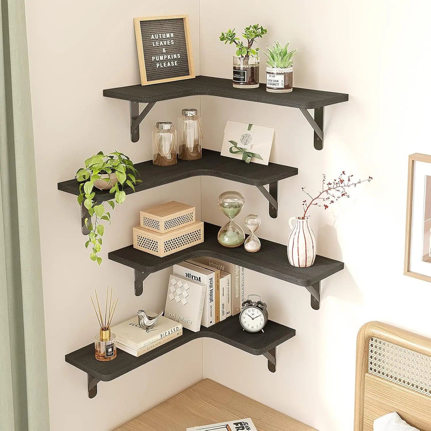 Floating Corner Wall Shelf
