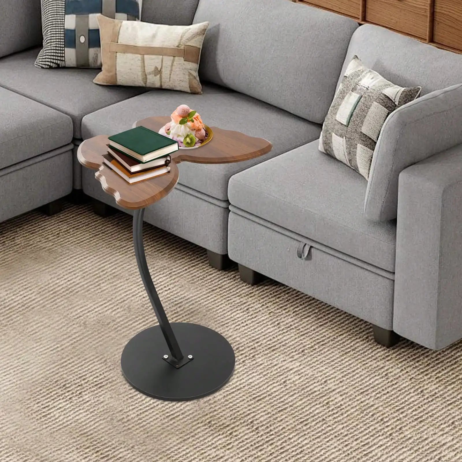 C-Shaped Sofa Side Table