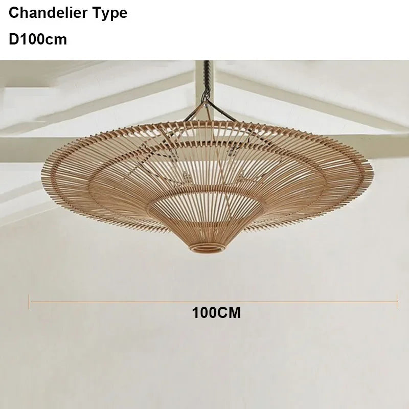 Wabi-Sabi Rattan Pendant Lamp