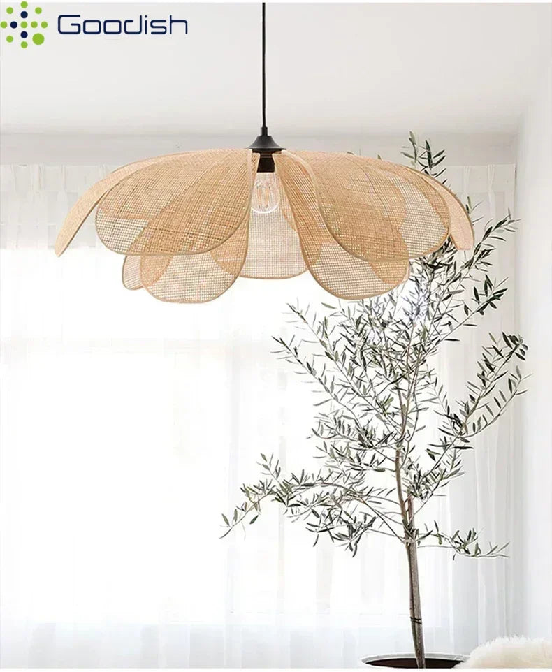 Wabi-Sabi Rattan Pendant Chandelier