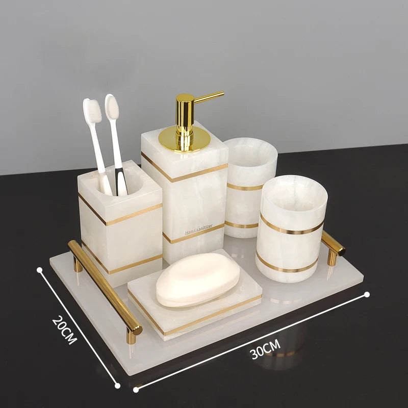 White Onyx Bathroom Set