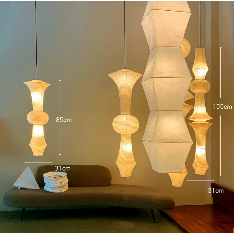 Wabi-Sabi Paper Pendant Chandelier