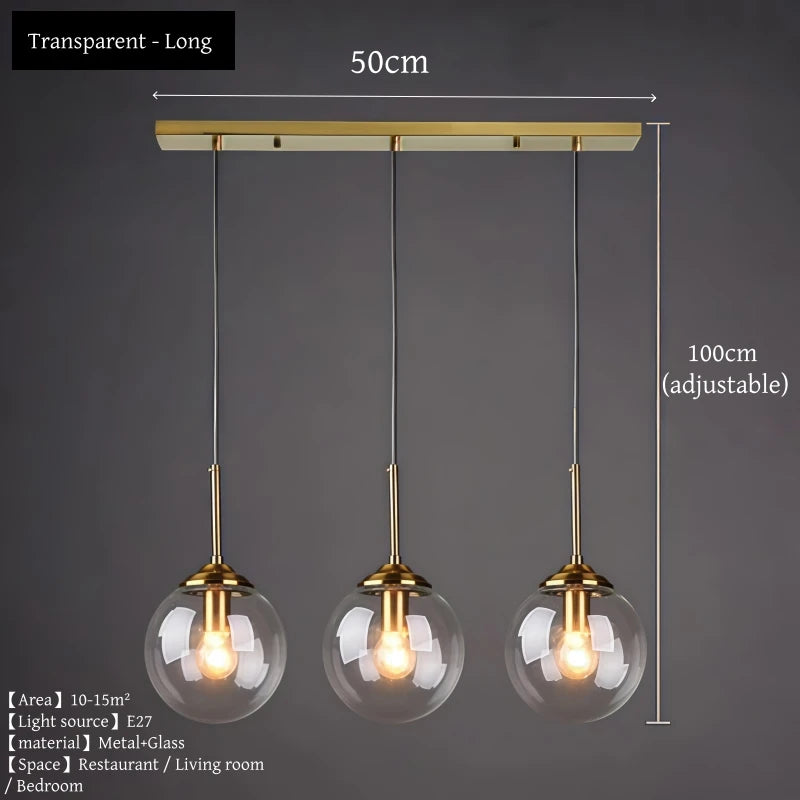 Modern Metal & Glass Chandelier