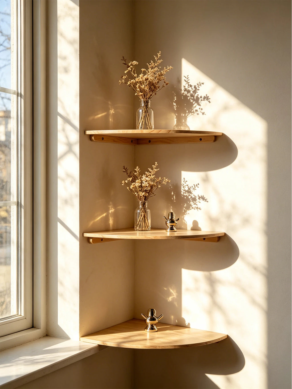 Floating Corner Wall Shelf