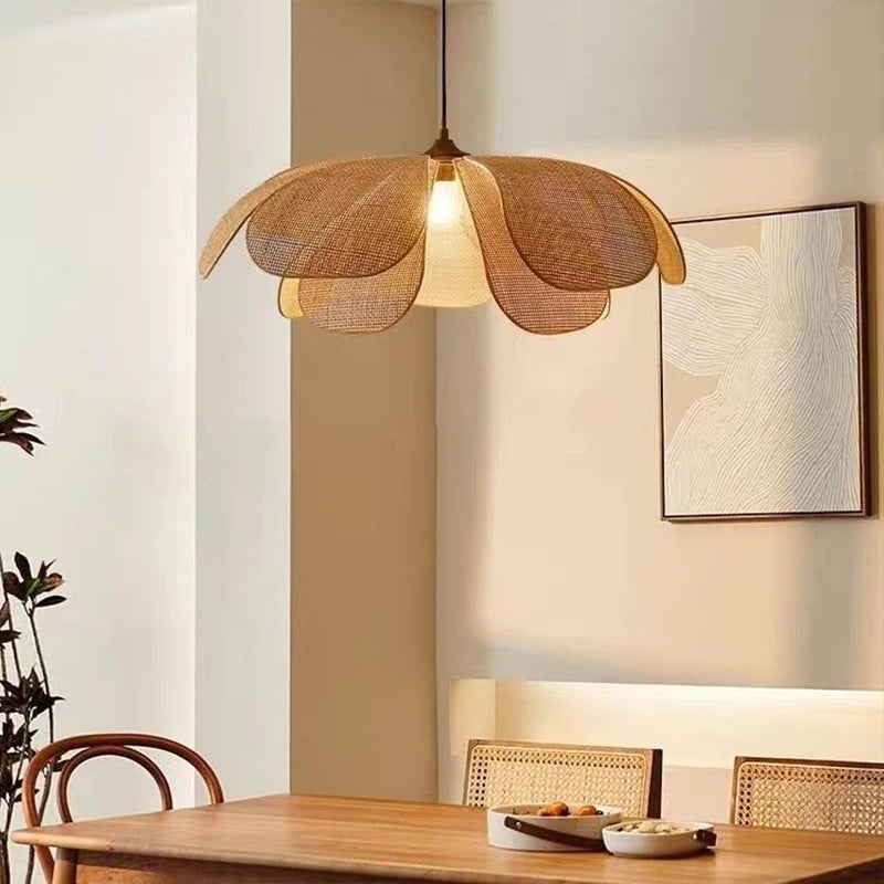 Japanese Rattan Pendant Chandelier